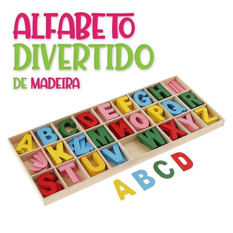 Alfabeto divertido de madeira - 156 peças alfabeto-edu-003 VF Villa Kids 